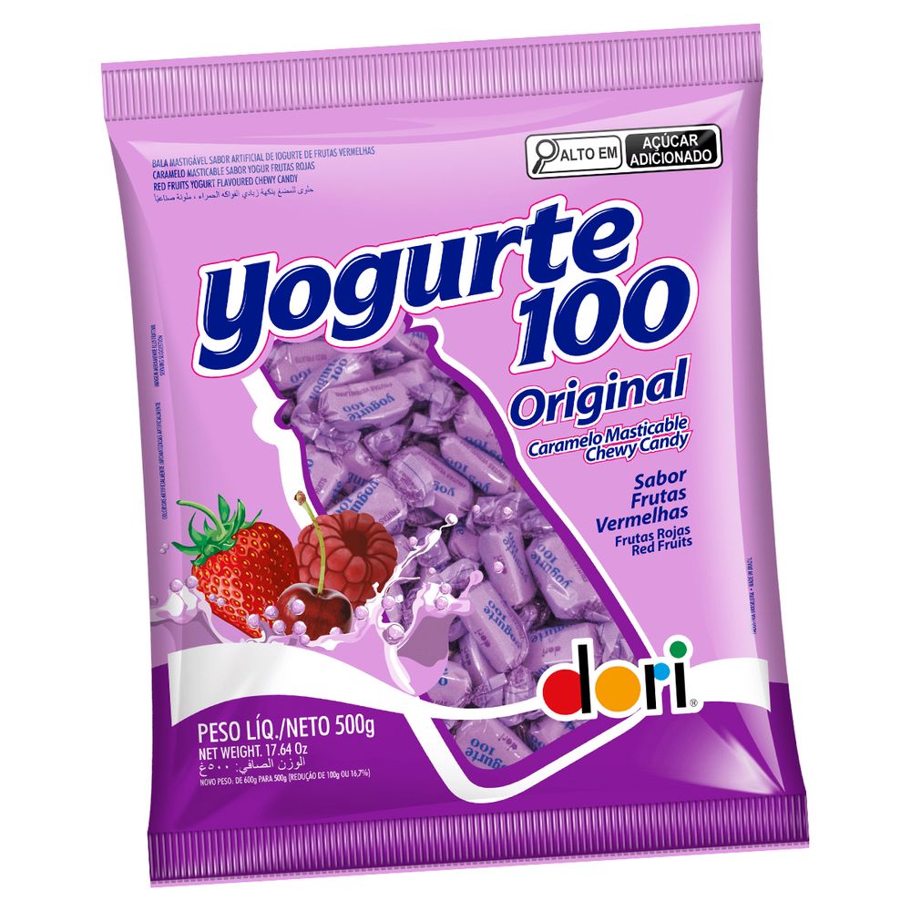 Bala Mastigavel Yogurte100 Frutas Vermelhas 500g - Dori-2-